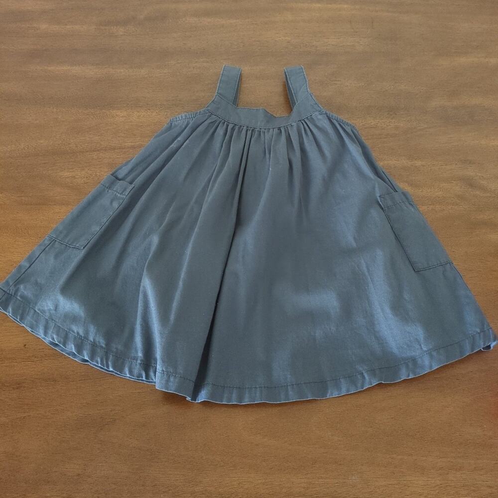 Baby cotton on dress Gray color Recycled materials 12M-18M NEW no tags